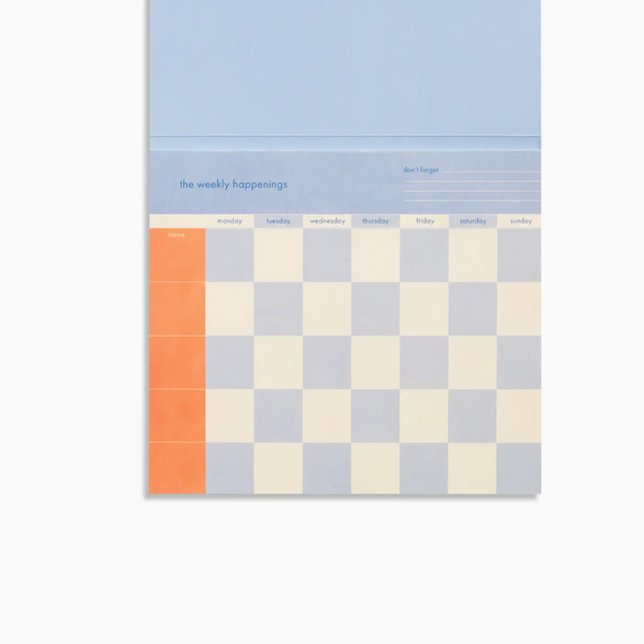 Undated Weekly Planner: Blue Checkered
