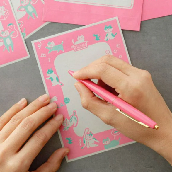 Pink Cat Letter Set