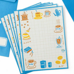 Blue Coffee Letter Set