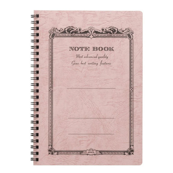 Lined Twin Ring Notebook: Peach Pink (A5)