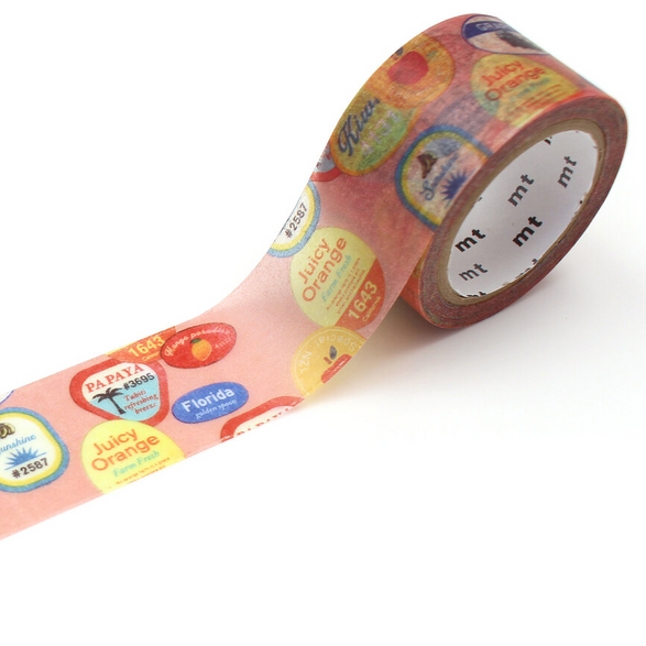 MT Washi Tape: Retro Fruit Label (24mm)