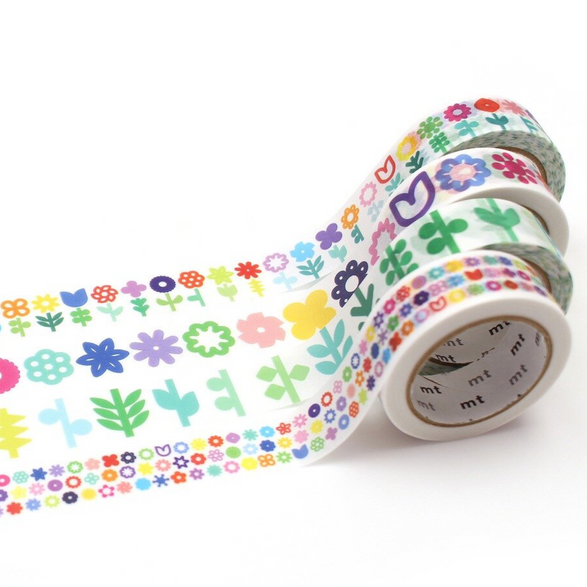 MT Kapitza Flowers Washi Tape - Set of 4