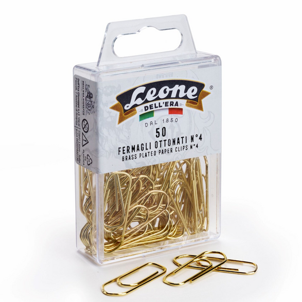Brass Plated Paper Clips - Set of 50