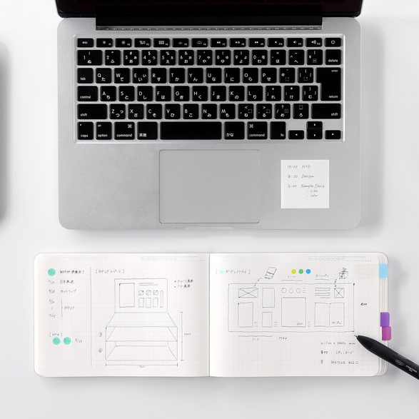 Stalogy Yearly Planner Notebook (Graph Paper) - Black B6