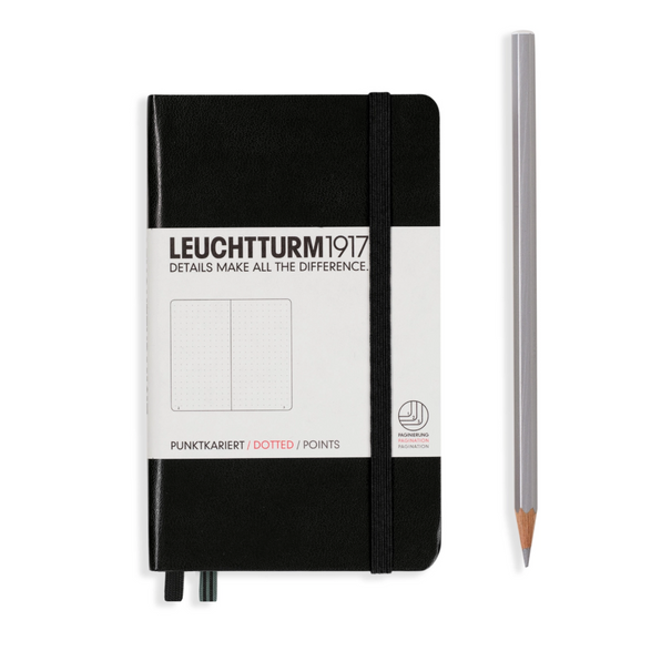 Leuchtturm Dot Grid Pocket Notebook: Black (A6)