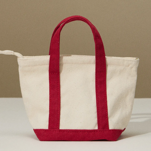 Mini Canvas Everyday Tote: Red