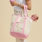 Large Canvas Everyday Tote: Light Blue