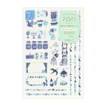Blue + White Icons Yuru Log Sticker Sheet