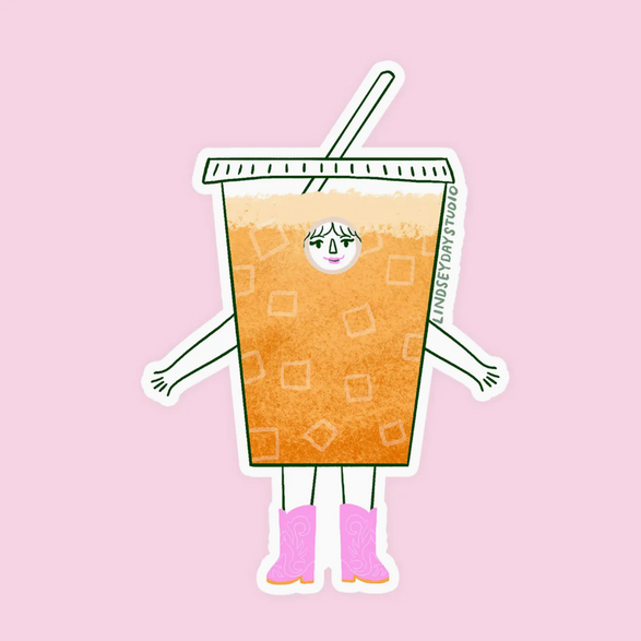 Iced Coffee Girlie Sticker