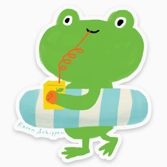 Floatie Frog Sticker