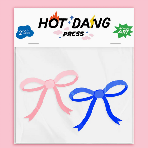 Pink & Blue Bows Iron-On Art Sheets (2)