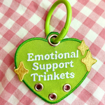 Green Emotional Support Embroidered Keychain