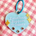 Blue Emotional Support Embroidered Keychain