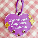 Purple Emotional Support Embroidered Keychain