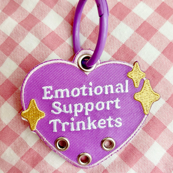Purple Emotional Support Embroidered Keychain