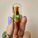 Mini Orange Fairy Garden Glass Terrarium
