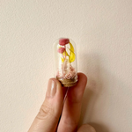 Mini Pink and Yellow Crystal Glass Terrarium