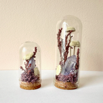Mini White Flower Purple Crystal Glass Terrarium