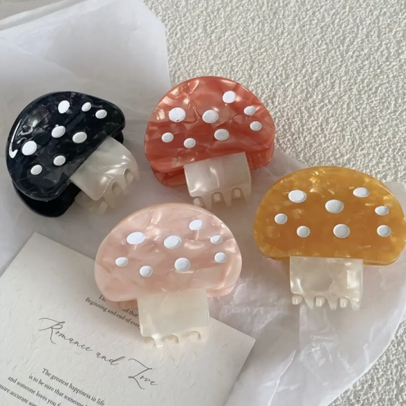 Mushroom Claw Hair Clip - 4 color options