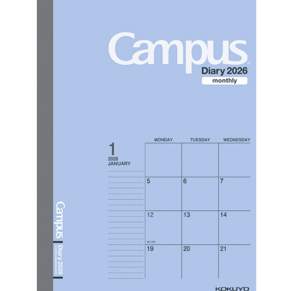 2026 Kokuyo Monthly Planner: Blue