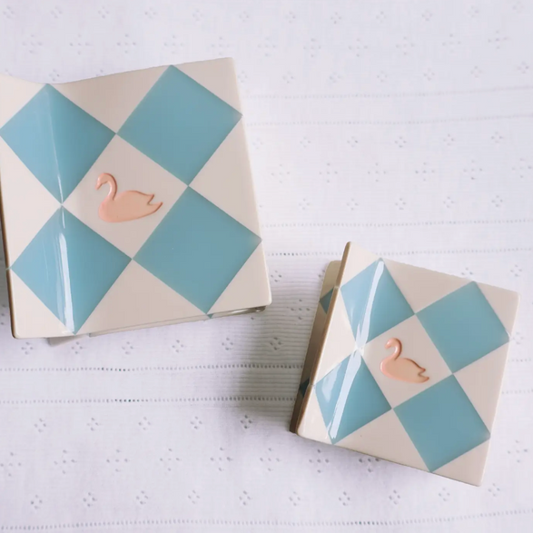 Swan Patchwork Claw Hair Clip