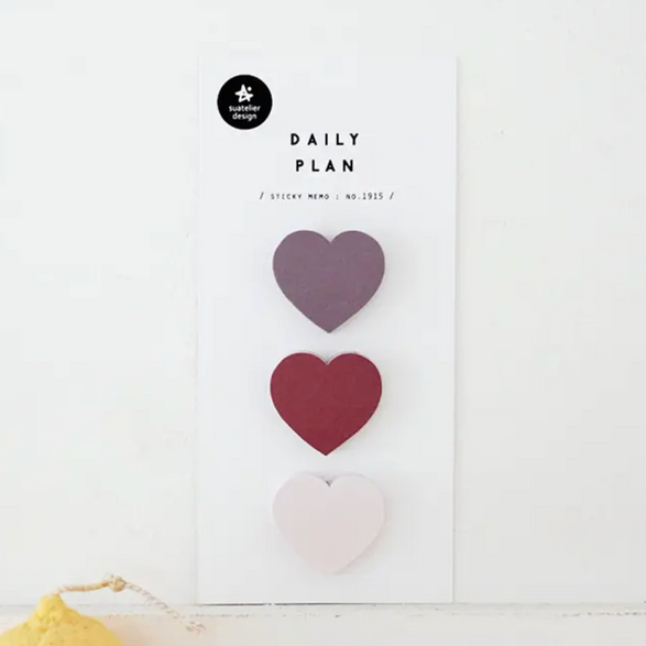 Heart Sticky Notes - Set of 3