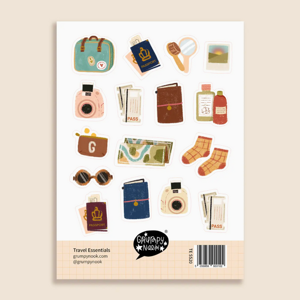 Travel Essentials Sticker Sheet