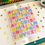 Cotton Candy Alphabet Sticker Sheet