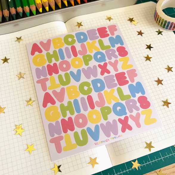 Cotton Candy Alphabet Sticker Sheet
