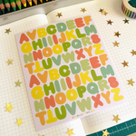 Cutesy Alphabet Sticker Sheet