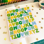 Frog Alphabet Sticker Sheet