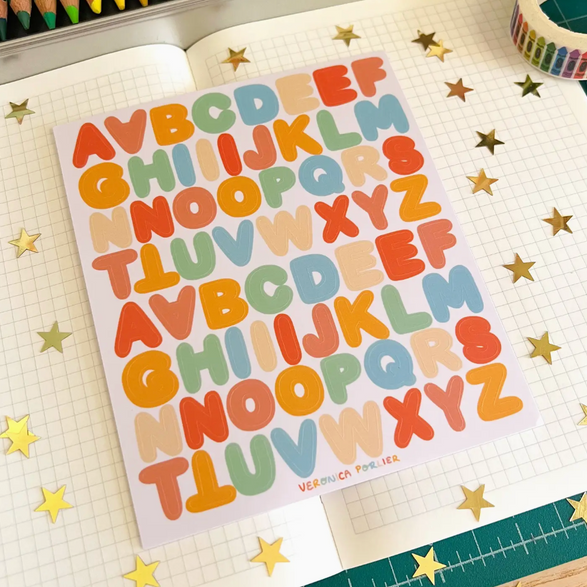 Poppy Alphabet Sticker Sheet