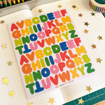 Rainbow Alphabet Sticker Sheet