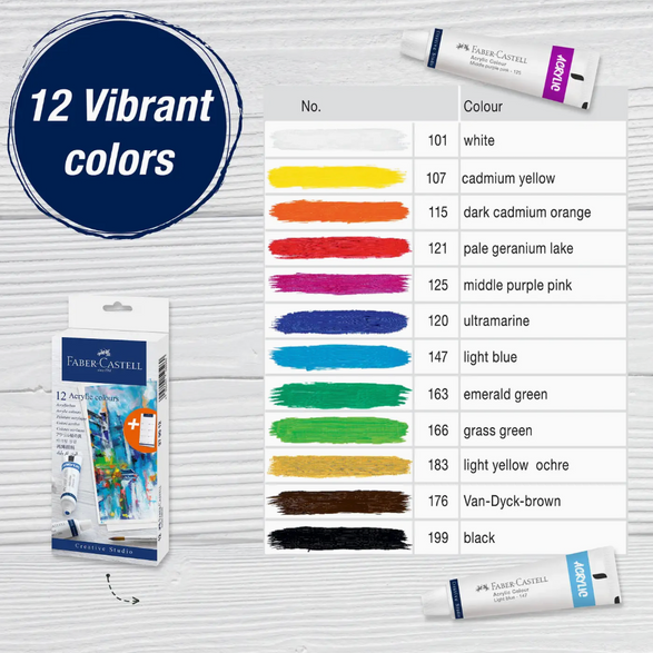 Vibrant Acrylic Paint - Set of 12