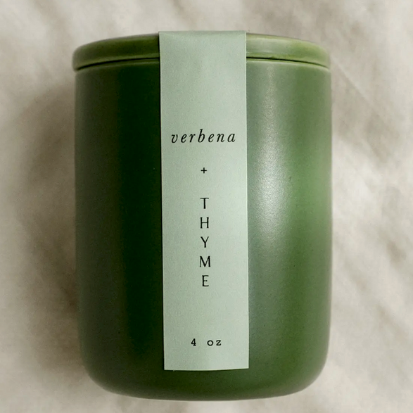 Mini Botanist Candle in Ceramic Jar - Verbena & Thyme