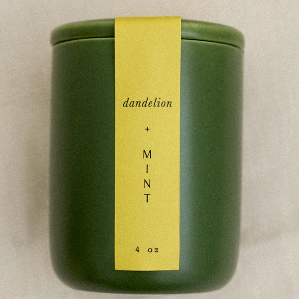 Mini Botanist Candle in Ceramic Jar - Dandelion & Mint