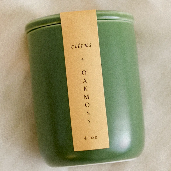 Mini Botanist Candle in Ceramic Jar - Citrus & Oakmoss