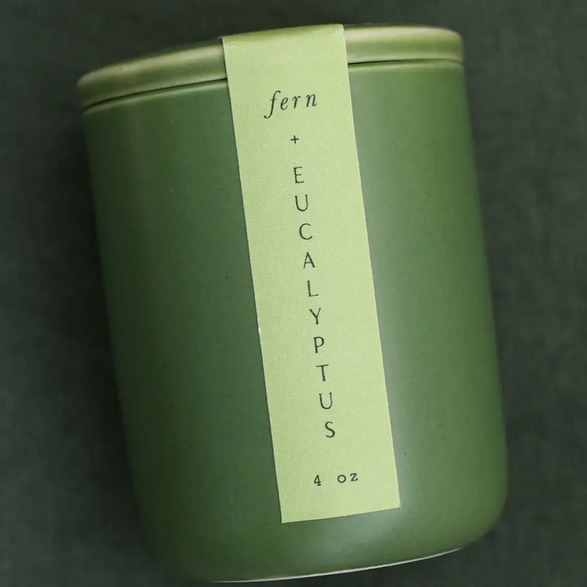 Mini Botanist Candle in Ceramic Jar - Fern & Eucalyptus
