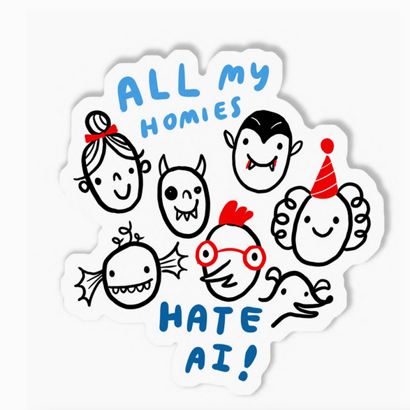 Hate AI Vinyl Sticker