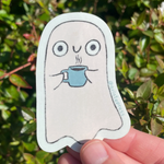 Ghost with Coffee Sticker
