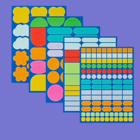 Shapes Sticker Sheets - Set of 5