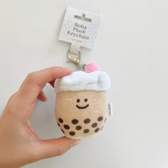 Pink Boba Milk Keychain