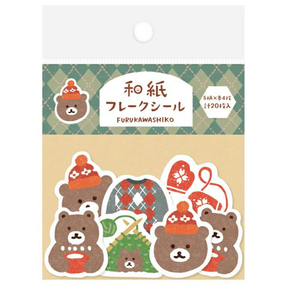 Bear + Knit Sticker Flake Set