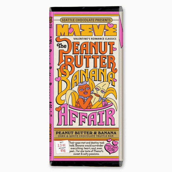 Peanut Butter Banana Affair Valentine's Truffle Bar