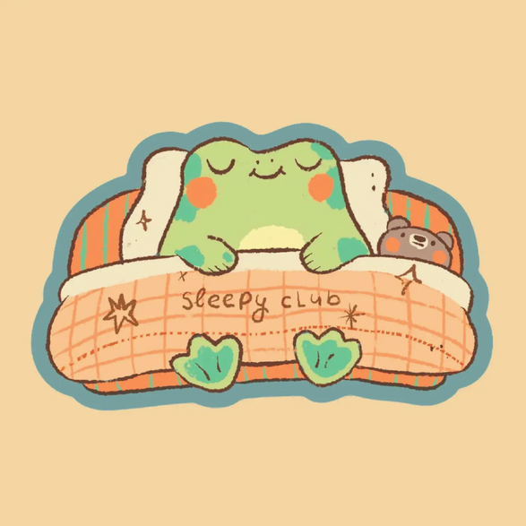 Sleepy Frog Sticker