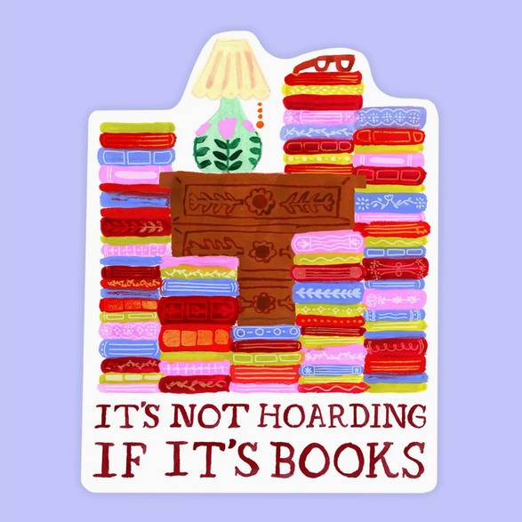 Hoarding Books Sticker