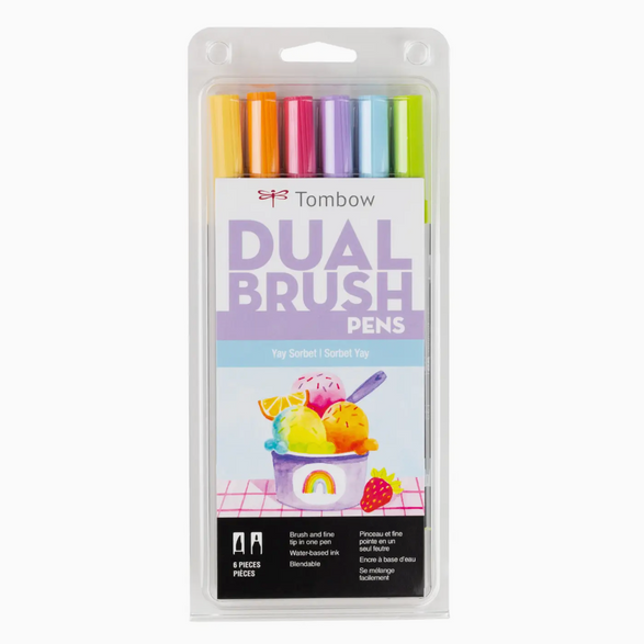 Dual Brush Markers - Set of 6 (9 options)