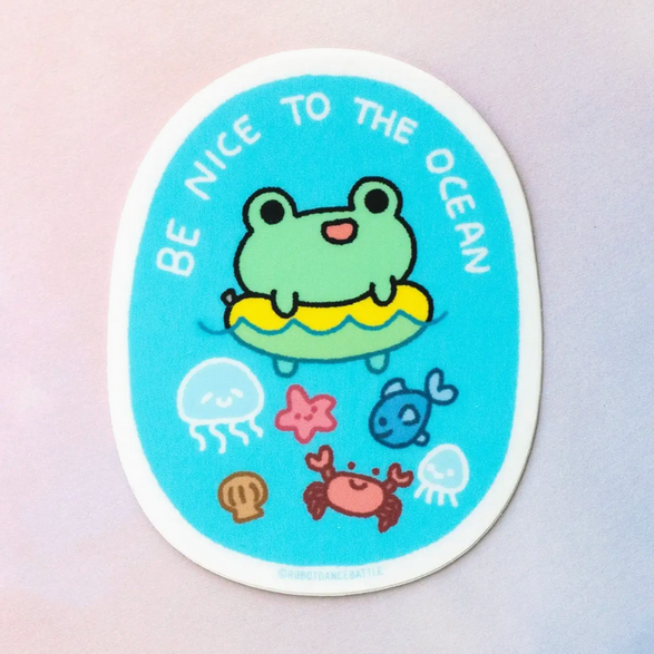 Be Nice to the Ocean Sticker