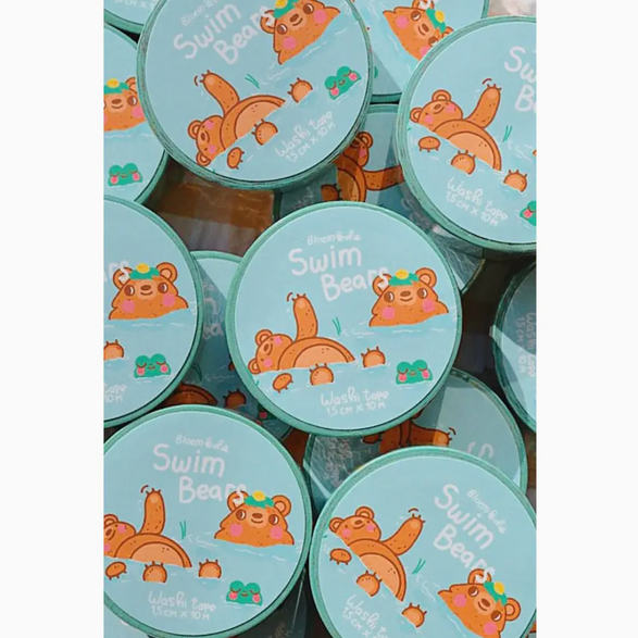 Swim Bears Washi Tape (15mm)