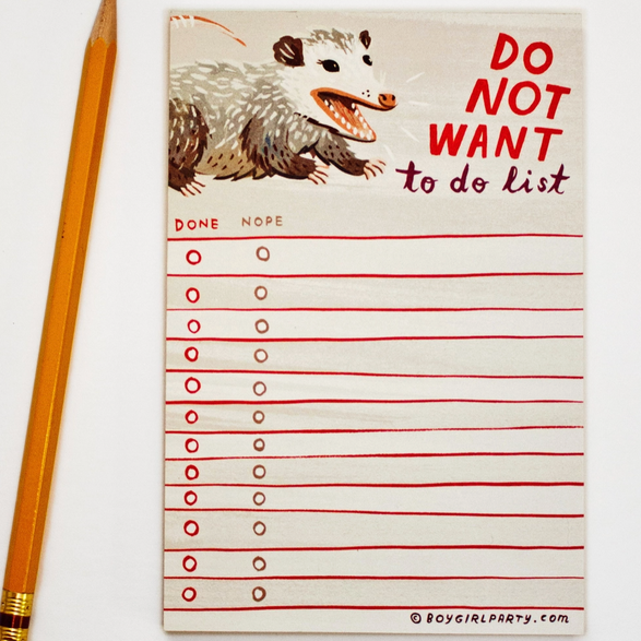 Do Not Want To Do Opossum Notepad